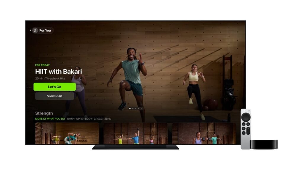 Apple Fitness on a TV