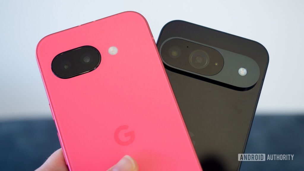 google pixel 9a vs pixel 9 in hand