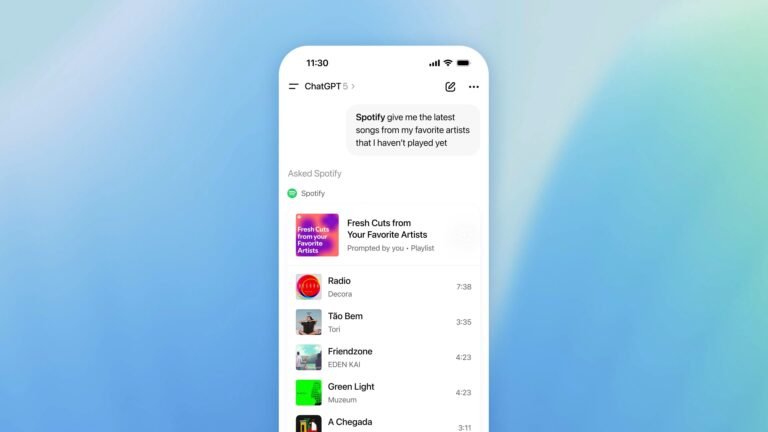 OpenAI launches ChatGPT in-chat apps with Spotify, Zillow