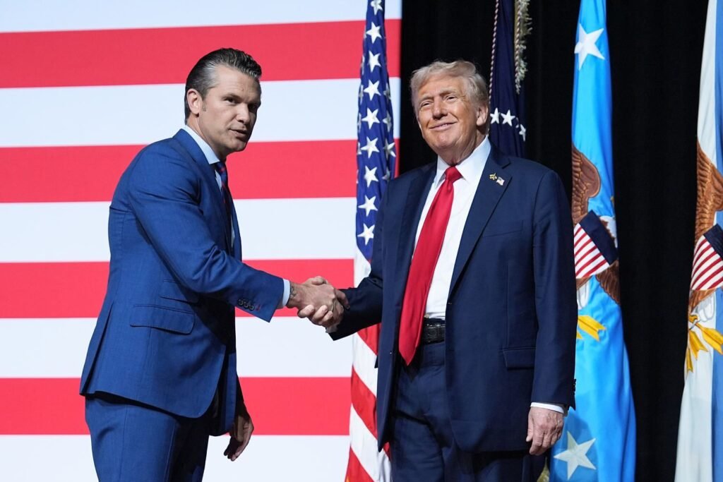 President Trump, defense chief address 800-plus military leaders at Quantico