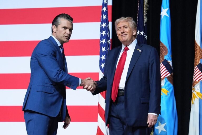 President Trump, defense chief address 800-plus military leaders at Quantico