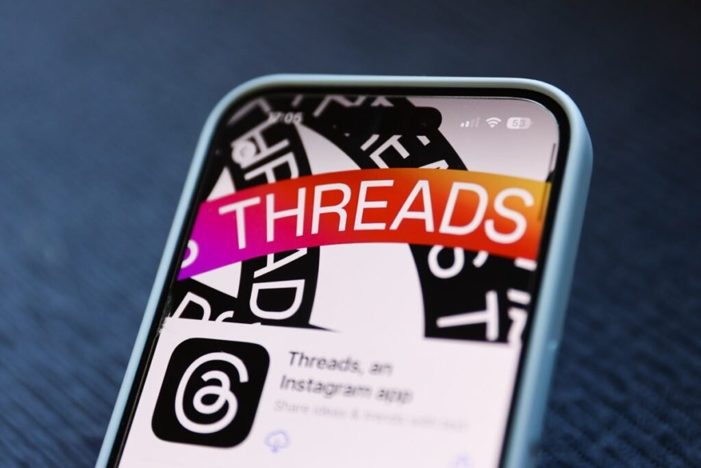 Threads edges out X in daily mobile users, new data shows Threads on App Store is seen in this illustration photo.