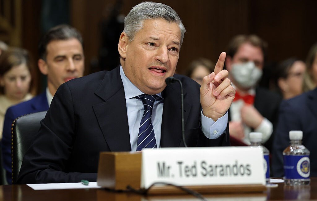 Netflix Co-CEO Ted Sarandos testifies before the Senate Judiciary Committee Subcommittee on Antitrust, Competition Policy, and Consumer Rights in the Dirksen Senate Office Building on February 03, 2026 in Washington, DC.
