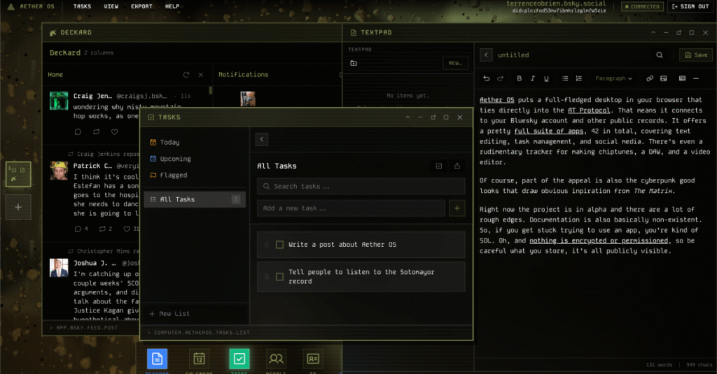 Aether OS is a computer in a browser built for the AT Protocol