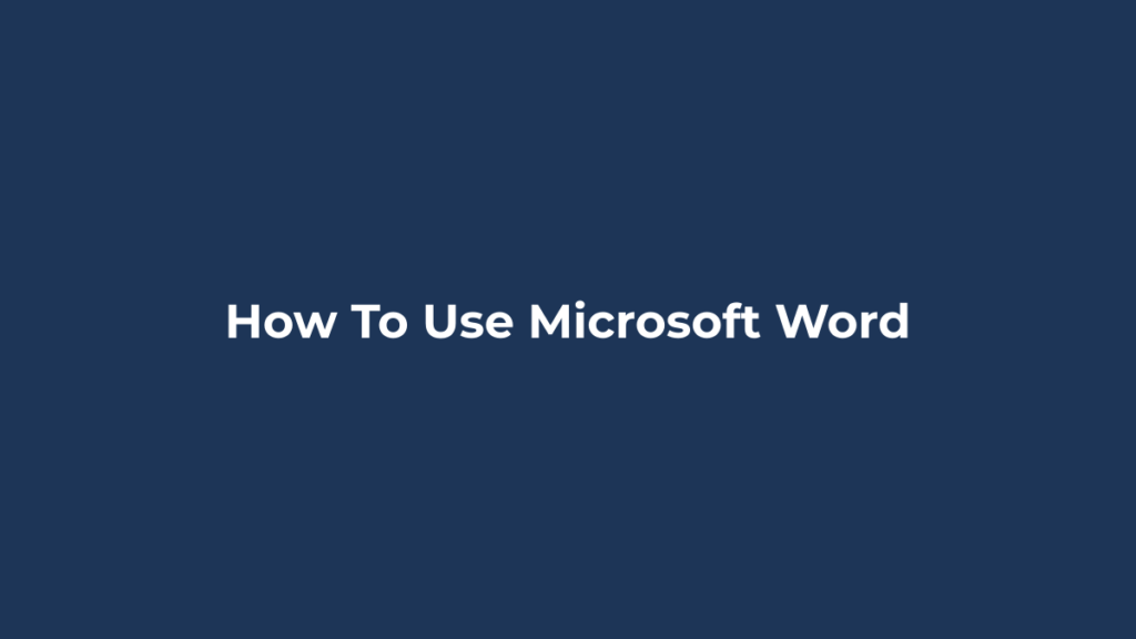 Microsoft Word for beginners