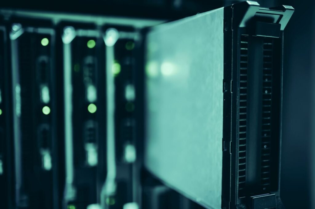 Server racks in a data center representing a CyberPanel on Hostinger VPS install