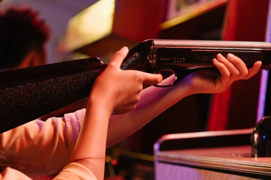 Playing a mobile shooter game
