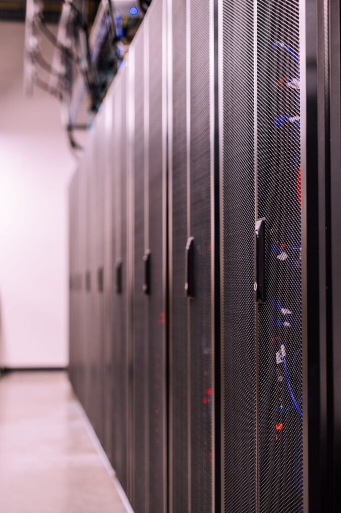 Server racks in a data center representing installing Elasticsearch on Cloudways