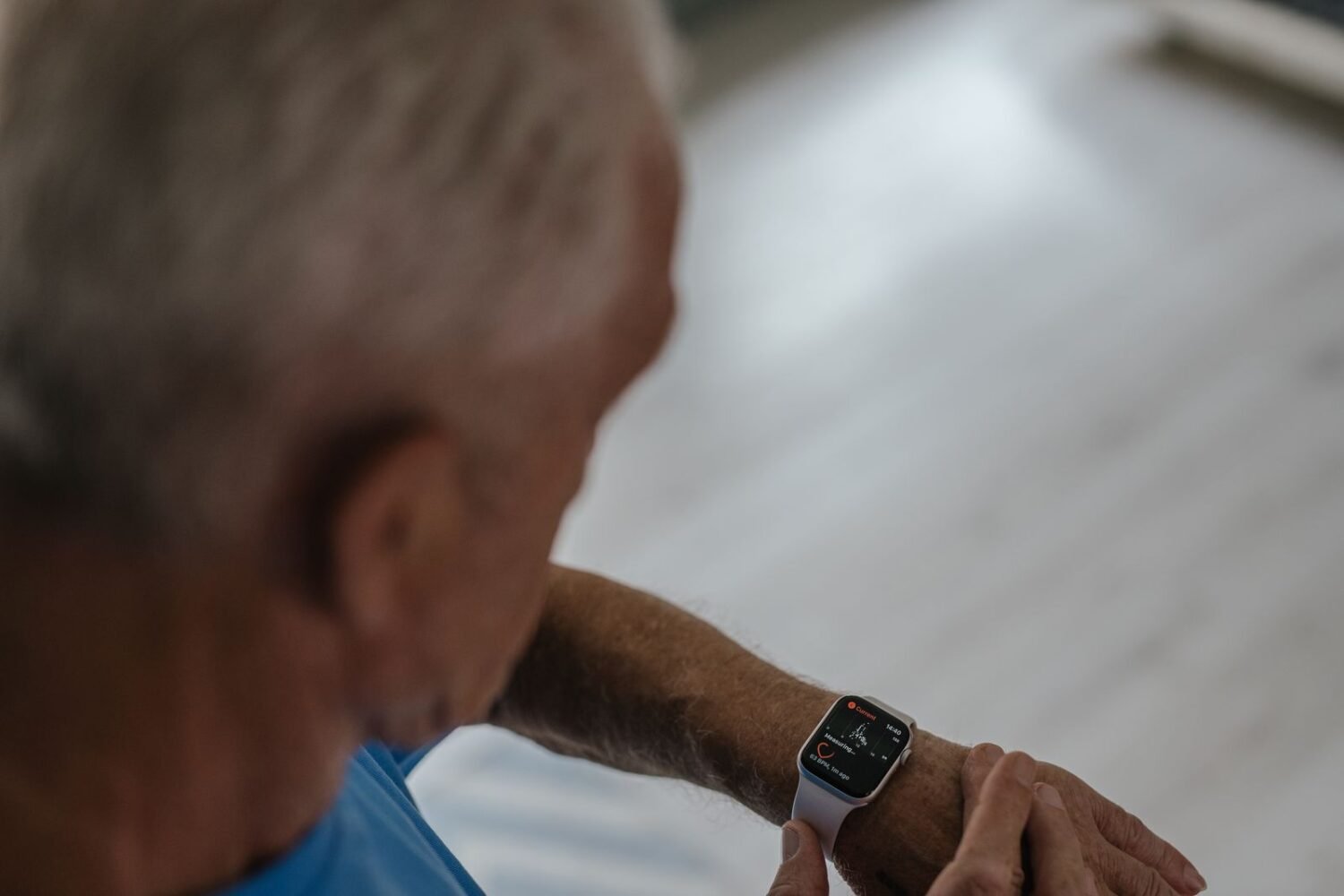 Person wearing a smartwatch, representing the newest Snapdragon Wear Elite powered Galaxy Watch