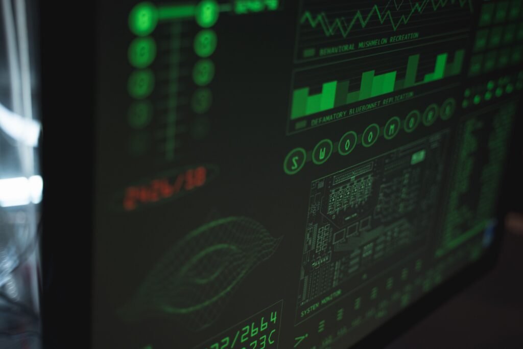 Close-up view of code on a screen representing a system security breach