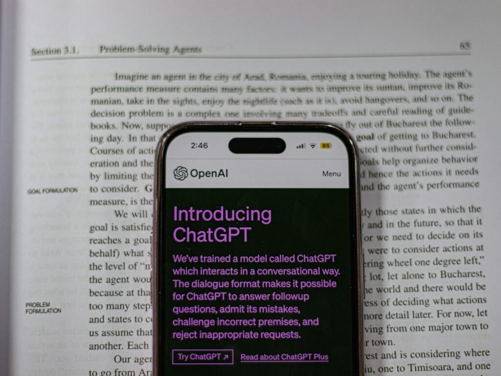 ChatGPT app open on a smartphone screen, representing OpenAI's chatbot passing 1 billion weekly active users