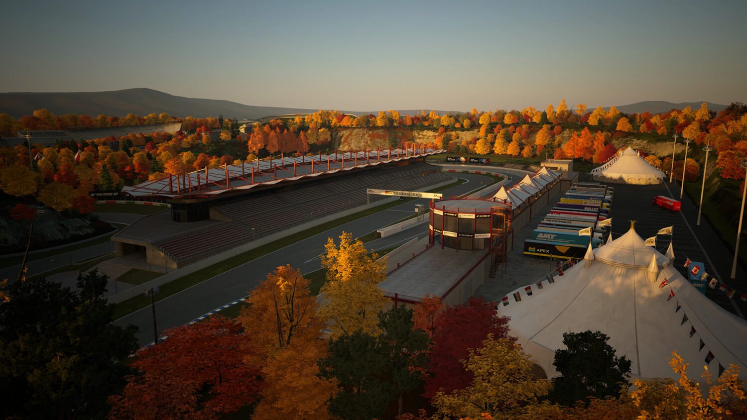 Gran Turismo 7 screenshot of the Autumn Ring circuit returning in the Spec IV update