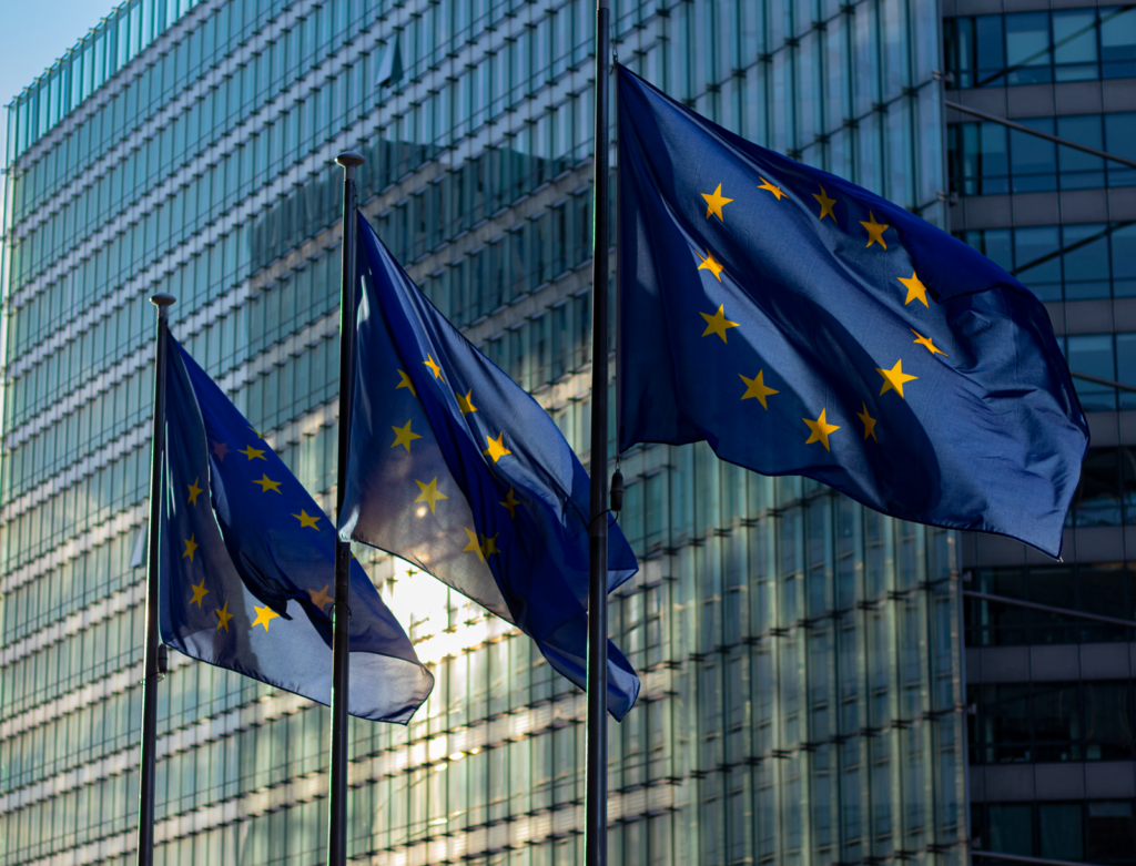 Google Makes It Easier for European Users to Choose: What Changed European Union flags flying outside the European Commission building in Brussels