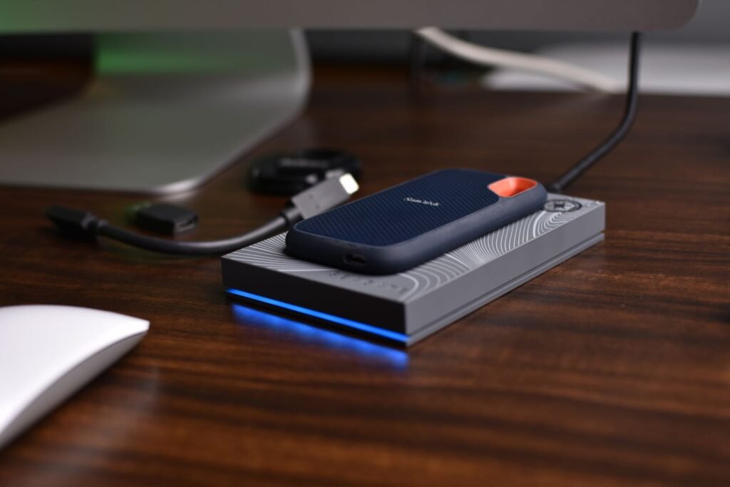 USB external SSD storage drive for keeping downloaded torrent files