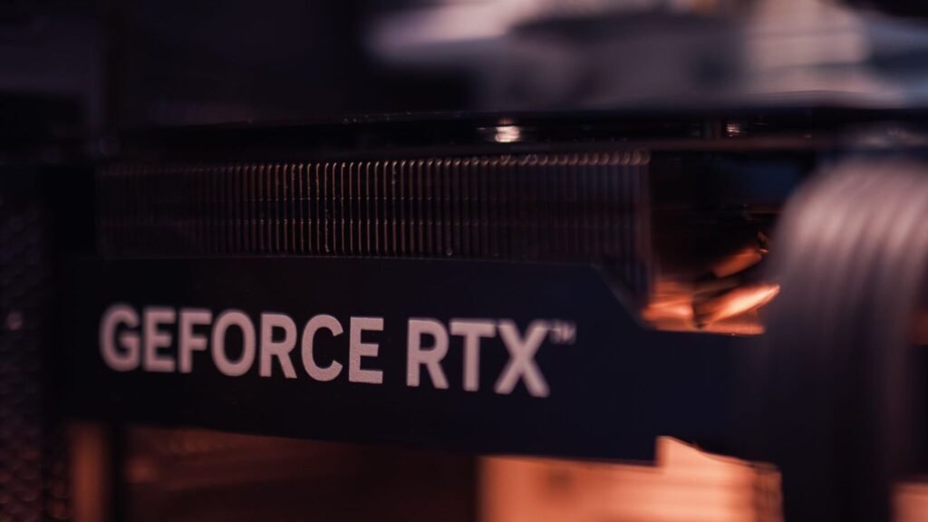 GeForce RTX graphics card installed in a desktop PC
