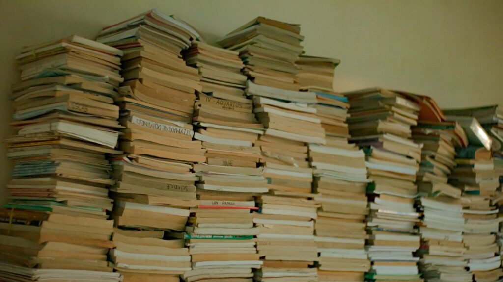 Stack of books for learning front end development