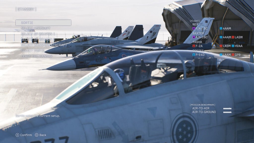Fighter jets in a dogfight above the clouds in Ace Combat 8: Wings of Theve