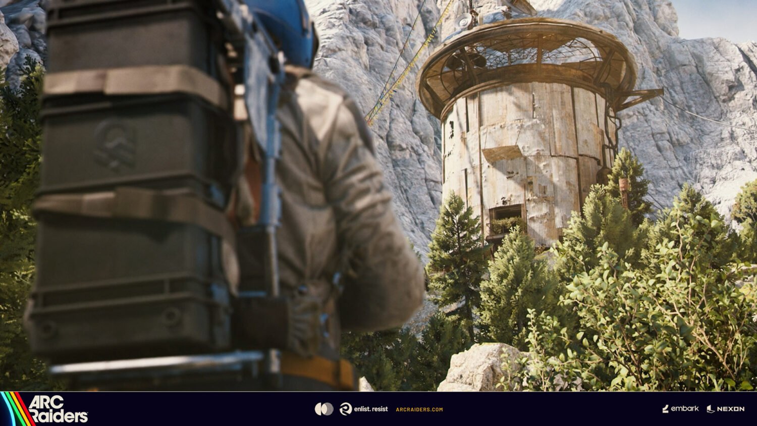 Arc Raiders Outpost base with furniture and a research bench in the Frozen Trail update