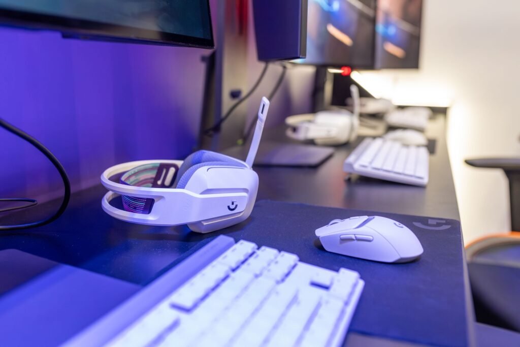 Breck Bednar Was Groomed on His Own Gaming Server. A New Prime Video Documentary Retells How. White gaming headset, keyboard and mouse on a desk lit by purple light