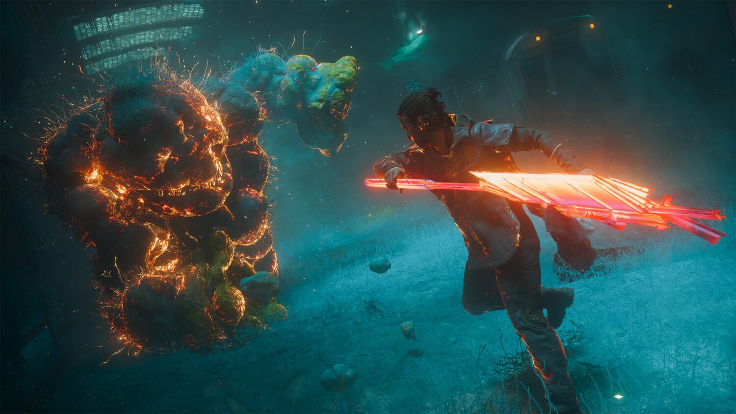 Control Resonant official screenshot of Dylan Faden using Aberrant weapon forms in combat