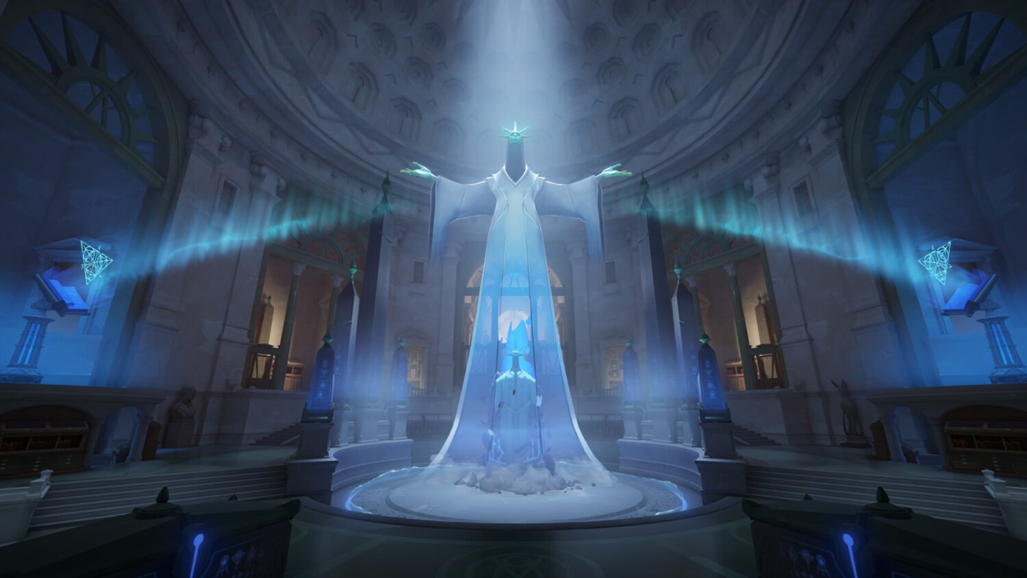 Deadlock screenshot of a team fight with abilities and souls on screen