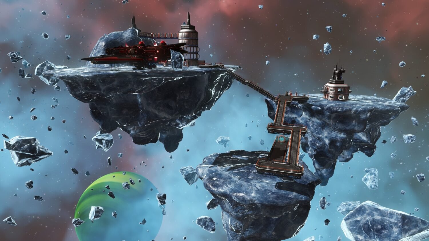 No Man's Sky screenshot of a starship in space